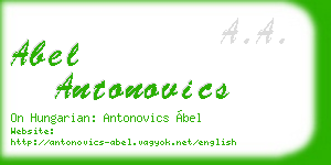 abel antonovics business card